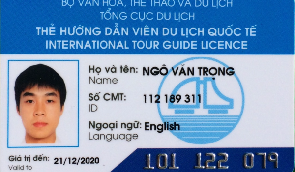 Tour guide international license of our tour guide (Mr Van Trong Ngo)